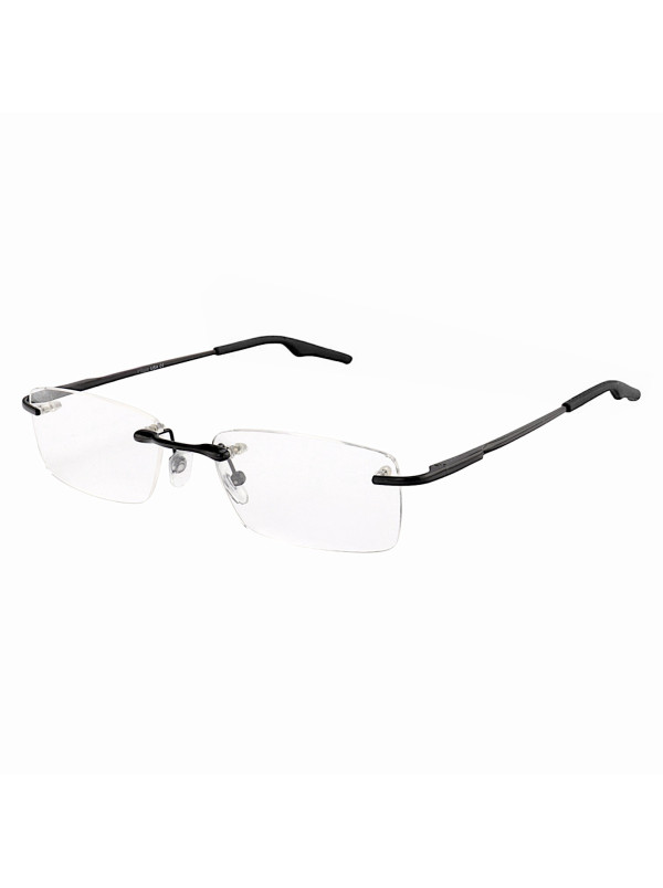 Armação de Óculos Retangular Flutuante Sem Aro Wingback Preto